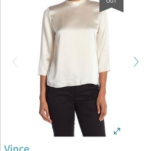 Vince Mock neck 100% silk blouse